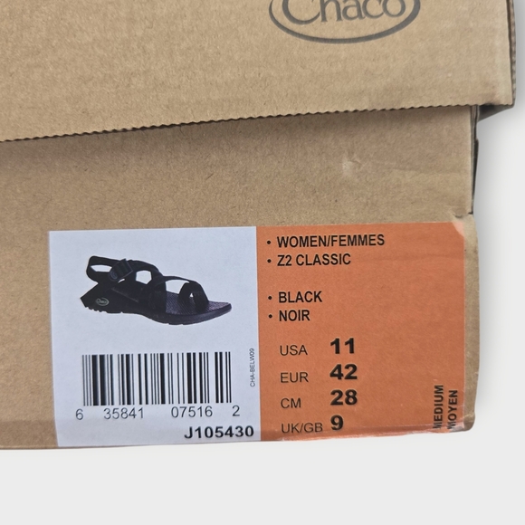 New! Women's Chaco Z2 Classic Black Toe Loop Adjustable Sport Sandals. Size 11. - Picture 4 of 12